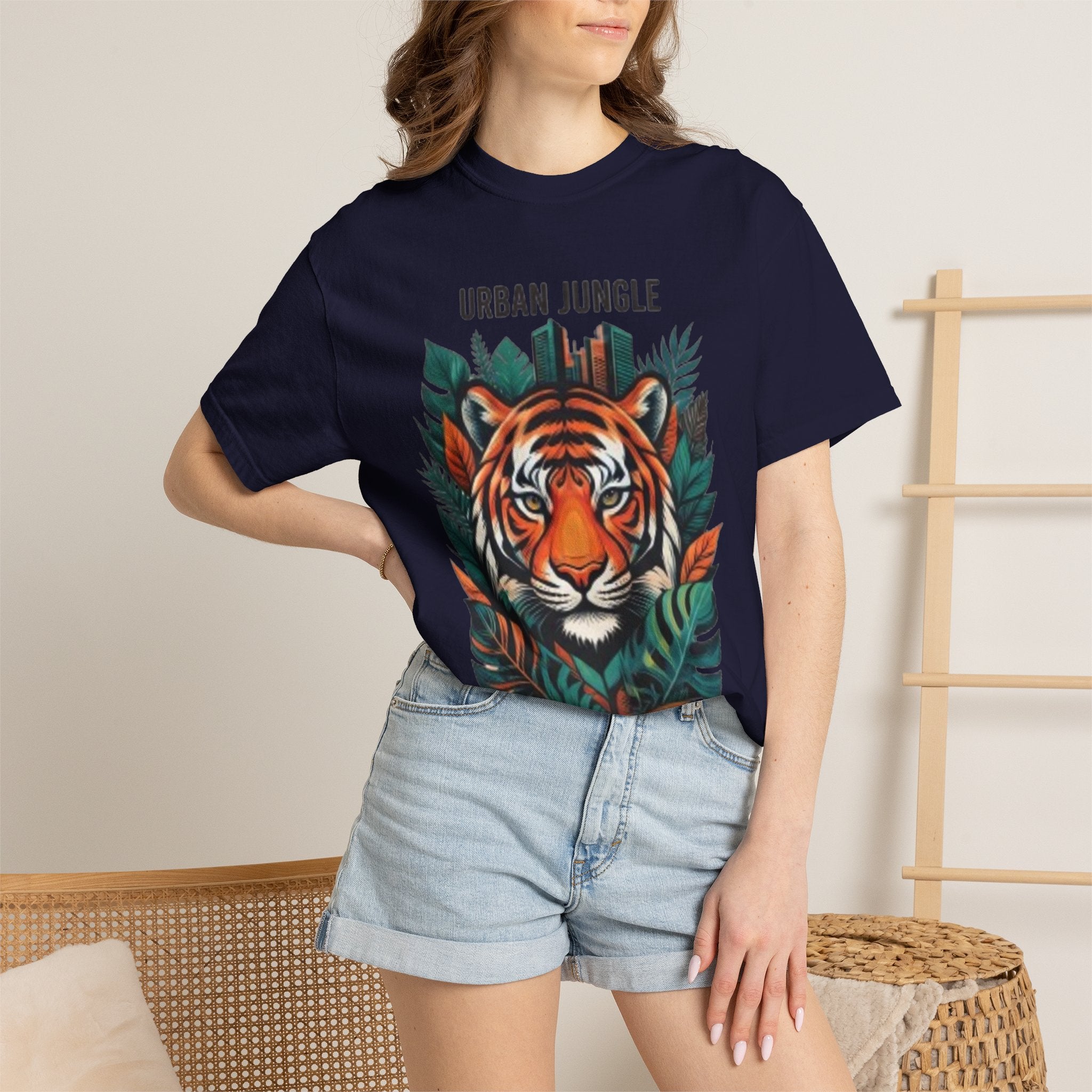 Urban Jungle Tiger T-Shirt – Bold Botanical Graphic Tee