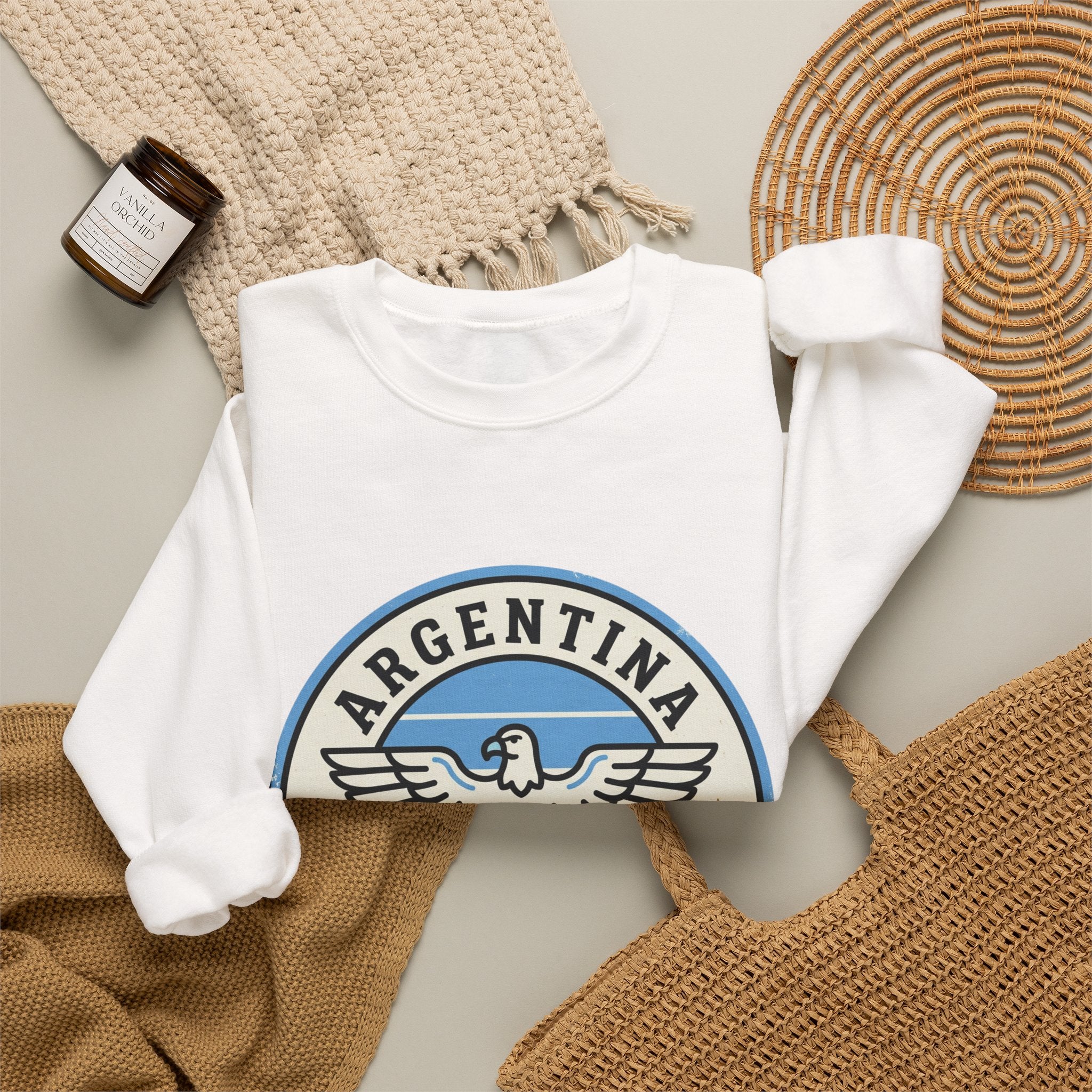 Argentina Fútbol Crest Sweatshirt | Soccer Country Pride, National Colors