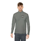 Quarter-Zip Pullover with Small Minimalist Logo — Lightweight White Zip Sweatshirt