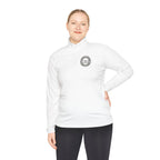 Quarter-Zip Pullover with Small Minimalist Logo — Lightweight White Zip Sweatshirt