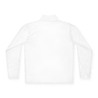 Quarter-Zip Pullover with Small Minimalist Logo — Lightweight White Zip Sweatshirt