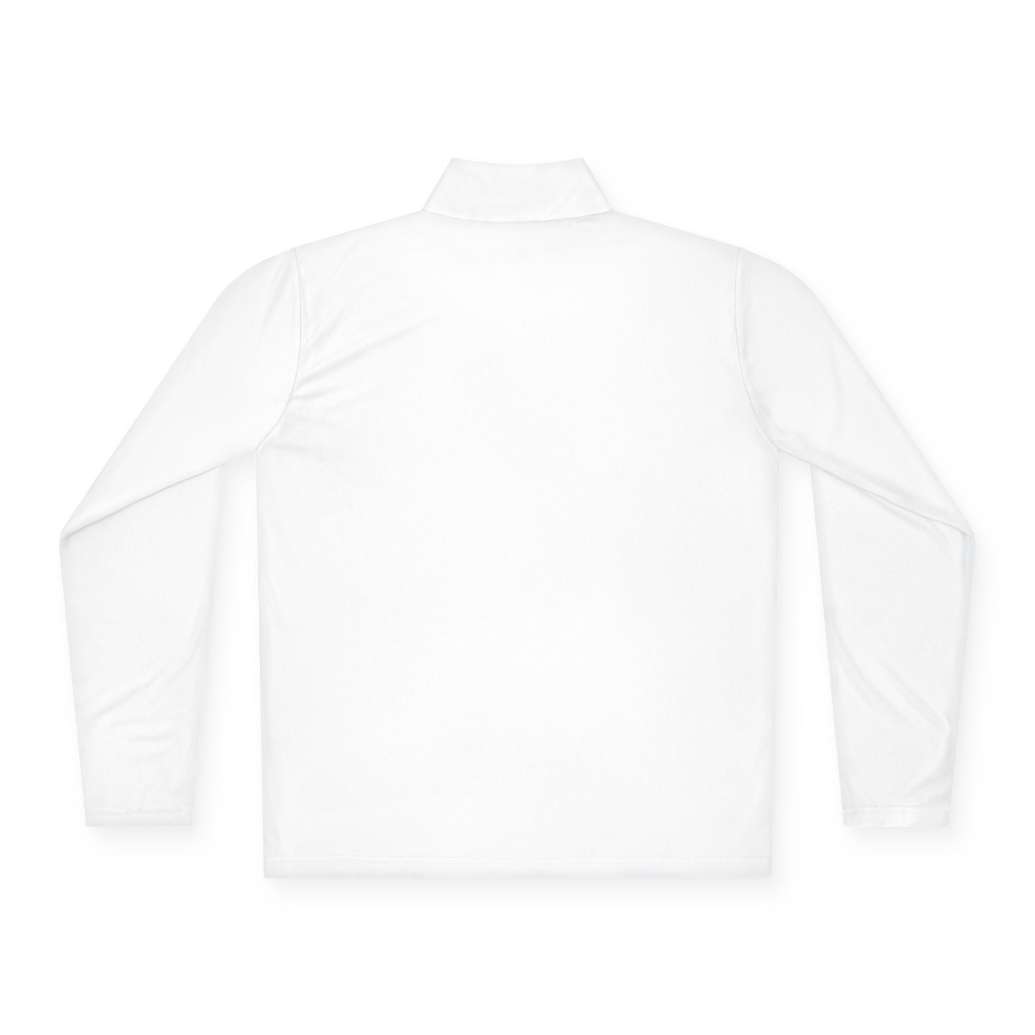 Quarter-Zip Pullover with Small Minimalist Logo — Lightweight White Zip Sweatshirt