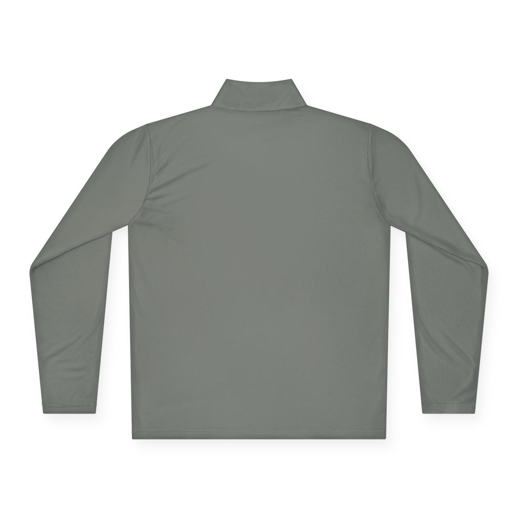 Quarter-Zip Pullover with Small Minimalist Logo — Lightweight White Zip Sweatshirt