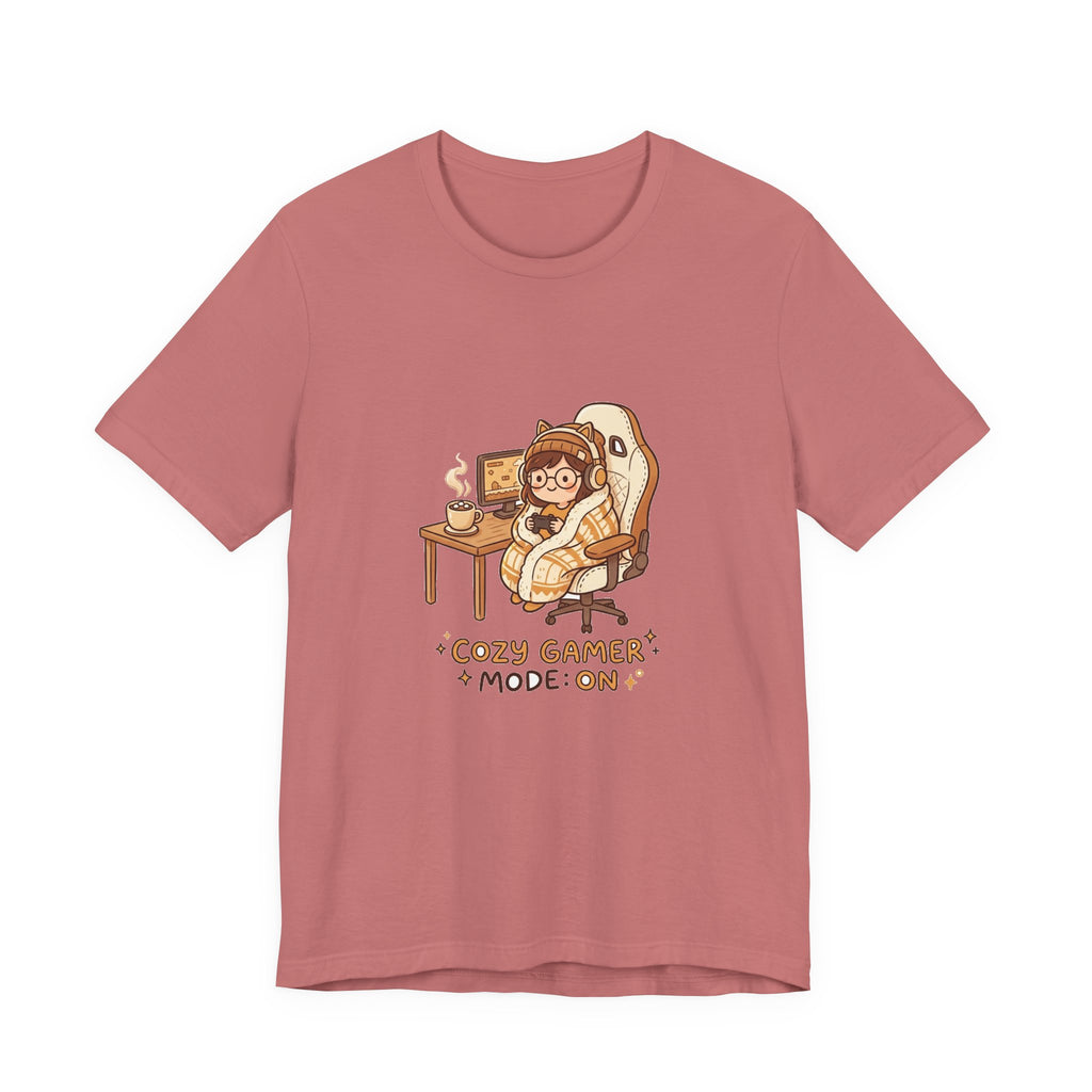 Cozy Gamer Tee - "Cozy Gamer Mode: On" Graphic T-Shirt