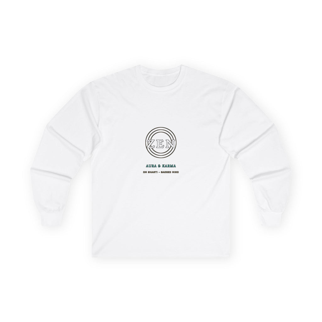 Zen Circle Long Sleeve Tee — Minimalist 'ZEN' Symbol Cotton Shirt