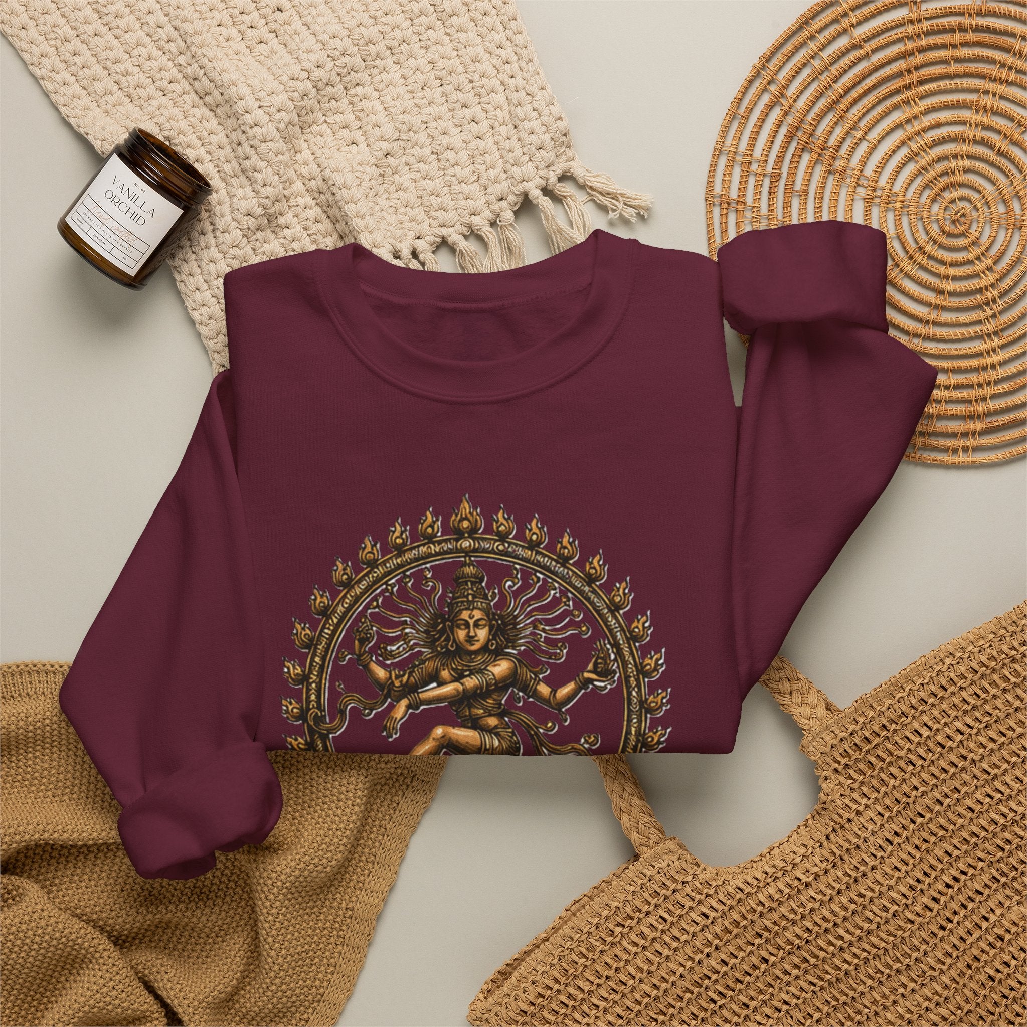 Shiva Nataraja Crewneck Sweatshirt — Dancing Shiva Graphic Pullover