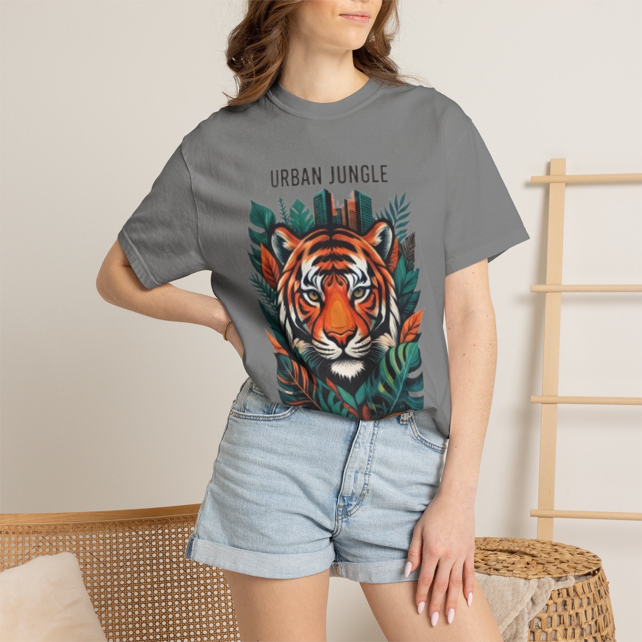 Urban Jungle Tiger T-Shirt – Bold Botanical Graphic Tee