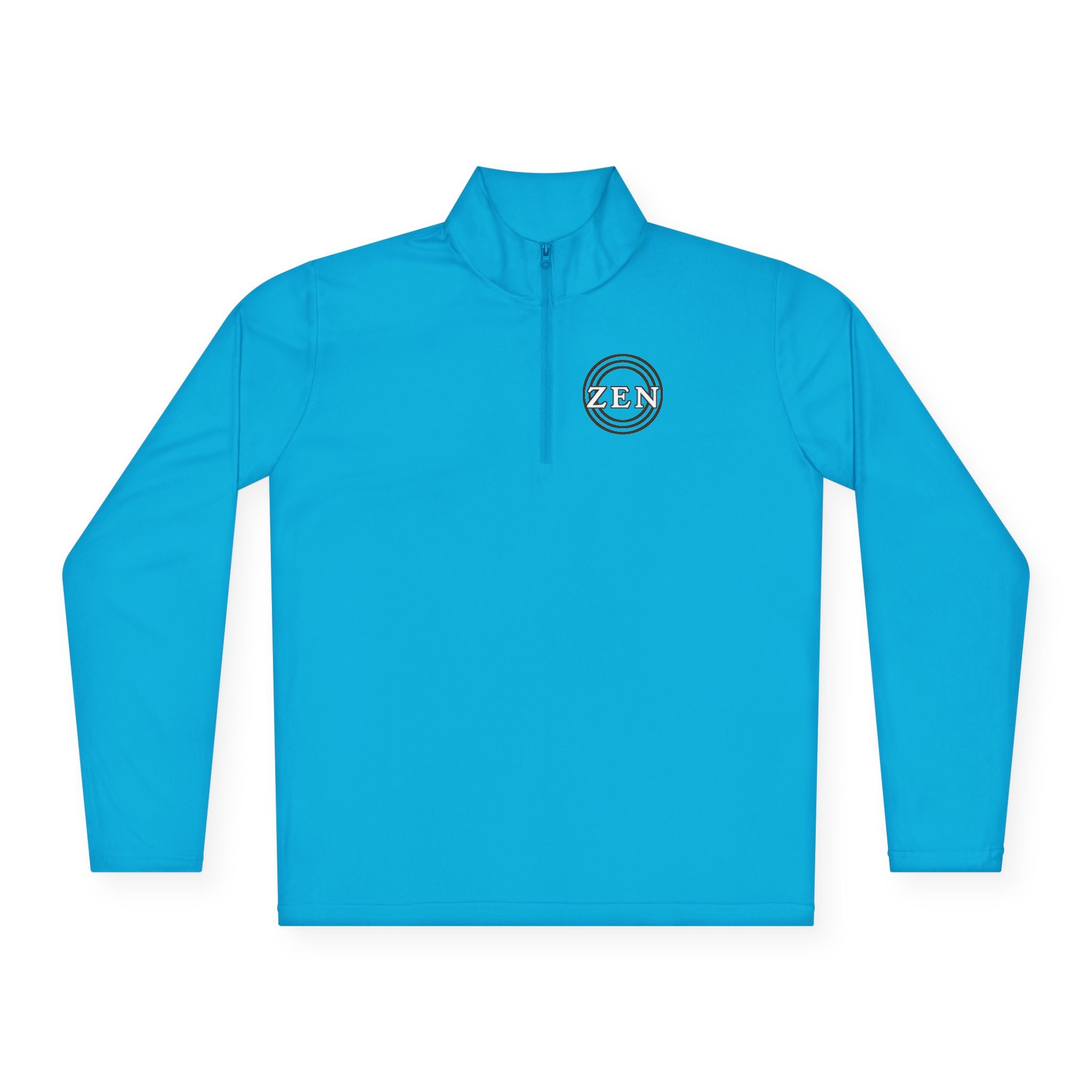 Quarter-Zip Pullover with Small Minimalist Logo — Lightweight White Zip Sweatshirt