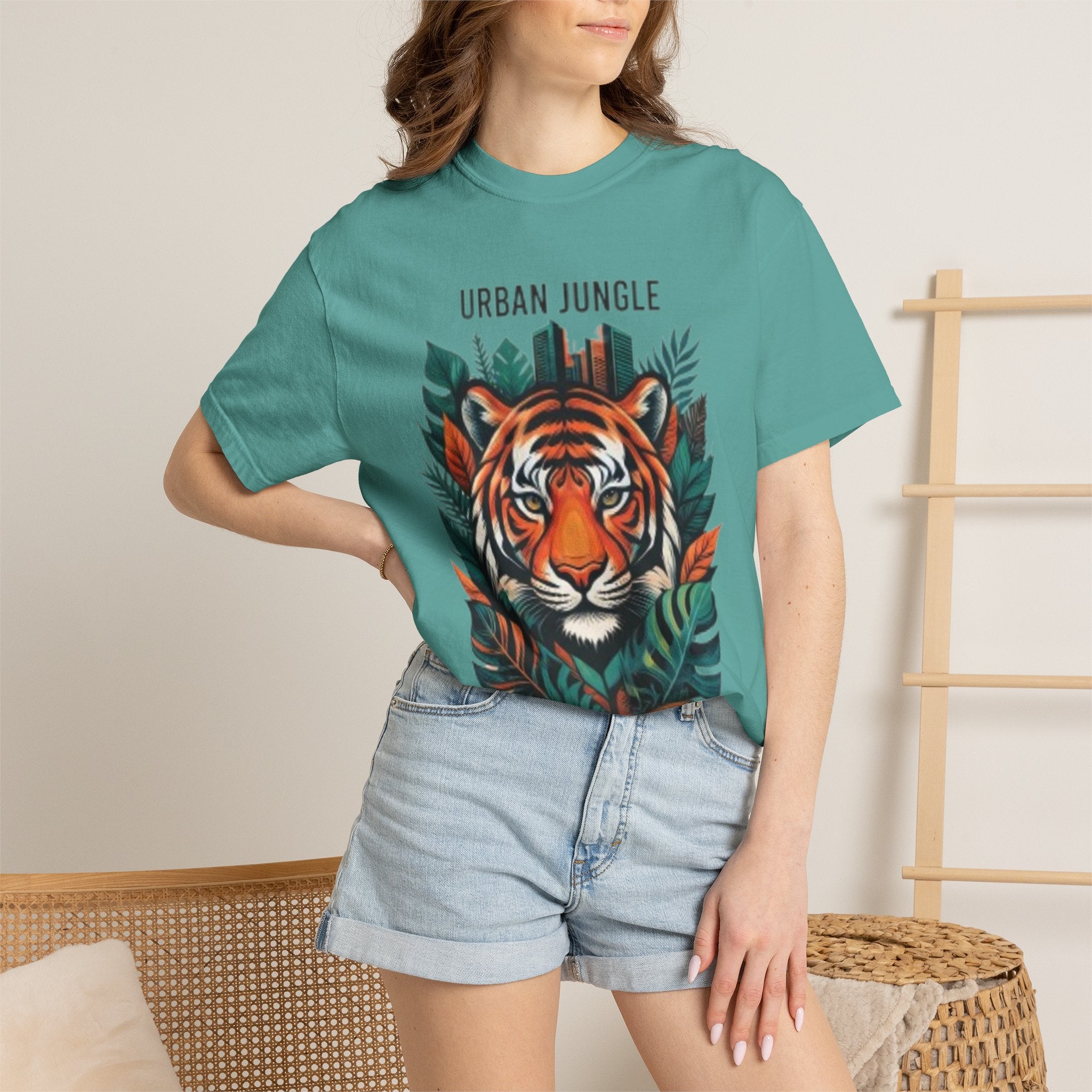 Urban Jungle Tiger T-Shirt – Bold Botanical Graphic Tee