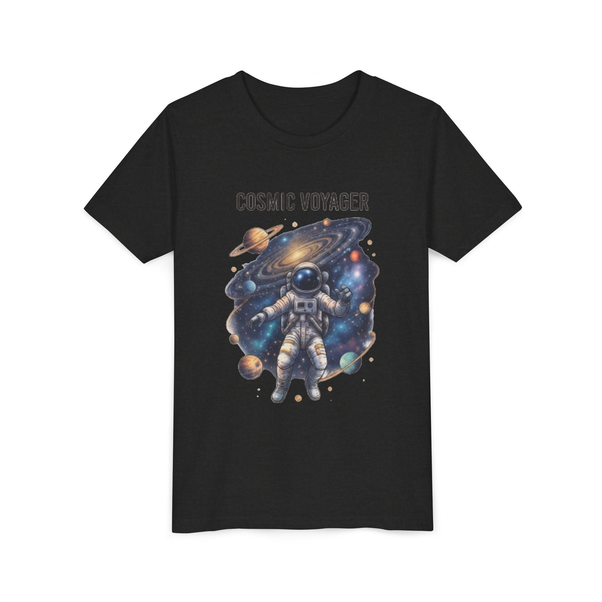 Cosmic Voyager Youth Tee — Astronaut Space Graphic Shirt for Kids