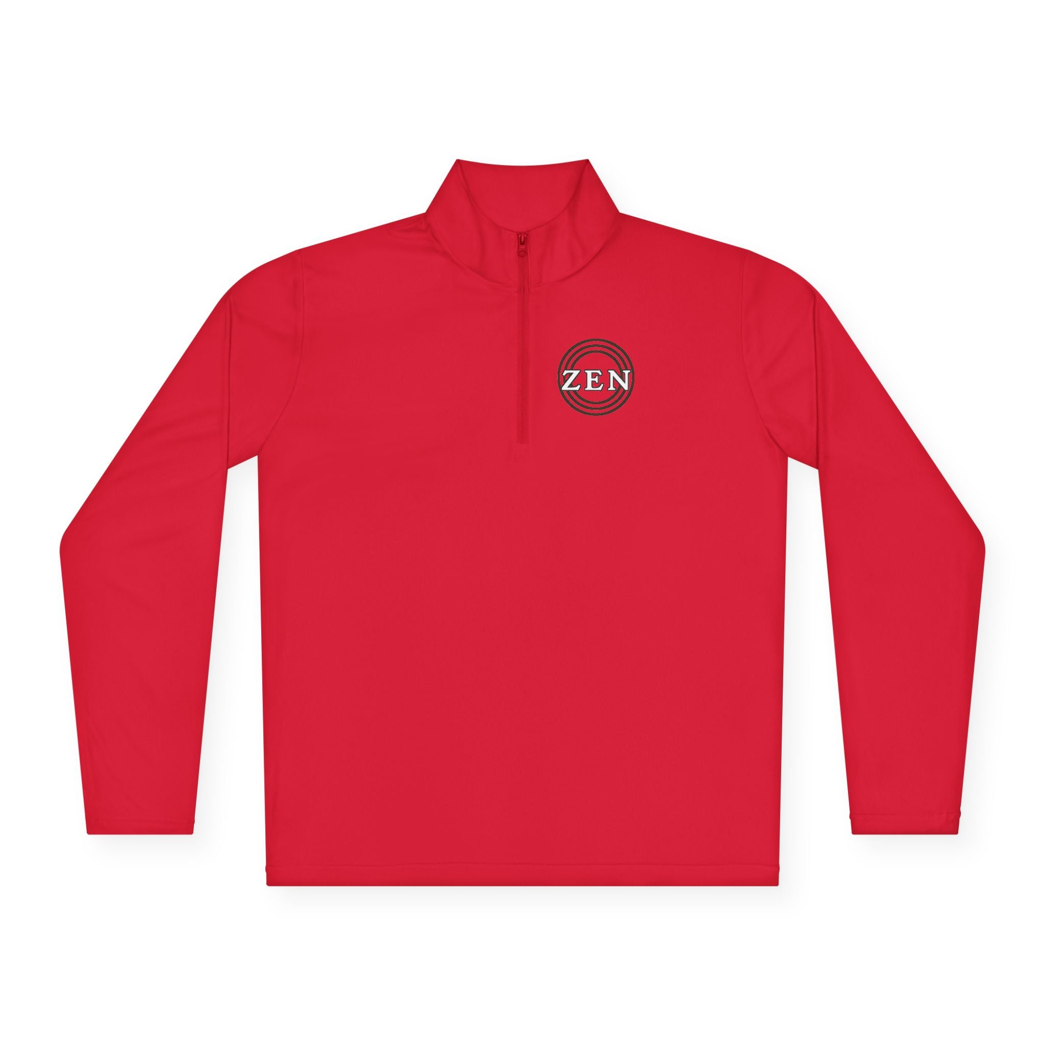 Quarter-Zip Pullover with Small Minimalist Logo — Lightweight White Zip Sweatshirt