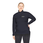 Quarter-Zip Pullover with Small Minimalist Logo — Lightweight White Zip Sweatshirt
