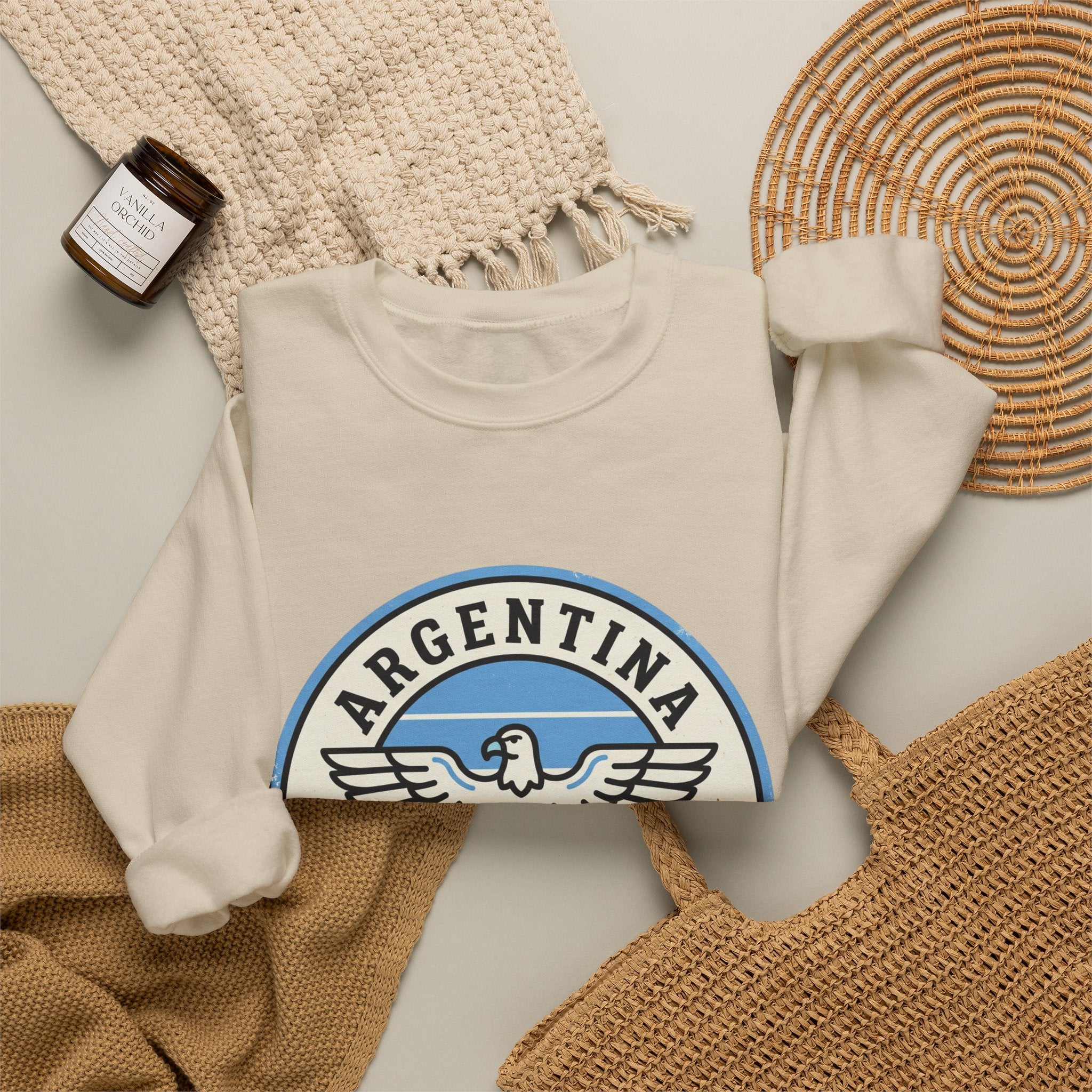 Argentina Fútbol Crest Sweatshirt | Soccer Country Pride, National Colors