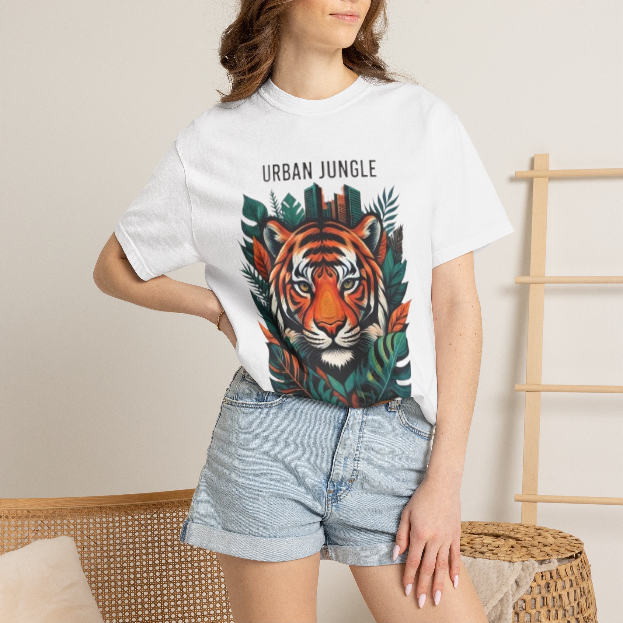 Urban Jungle Tiger T-Shirt – Bold Botanical Graphic Tee