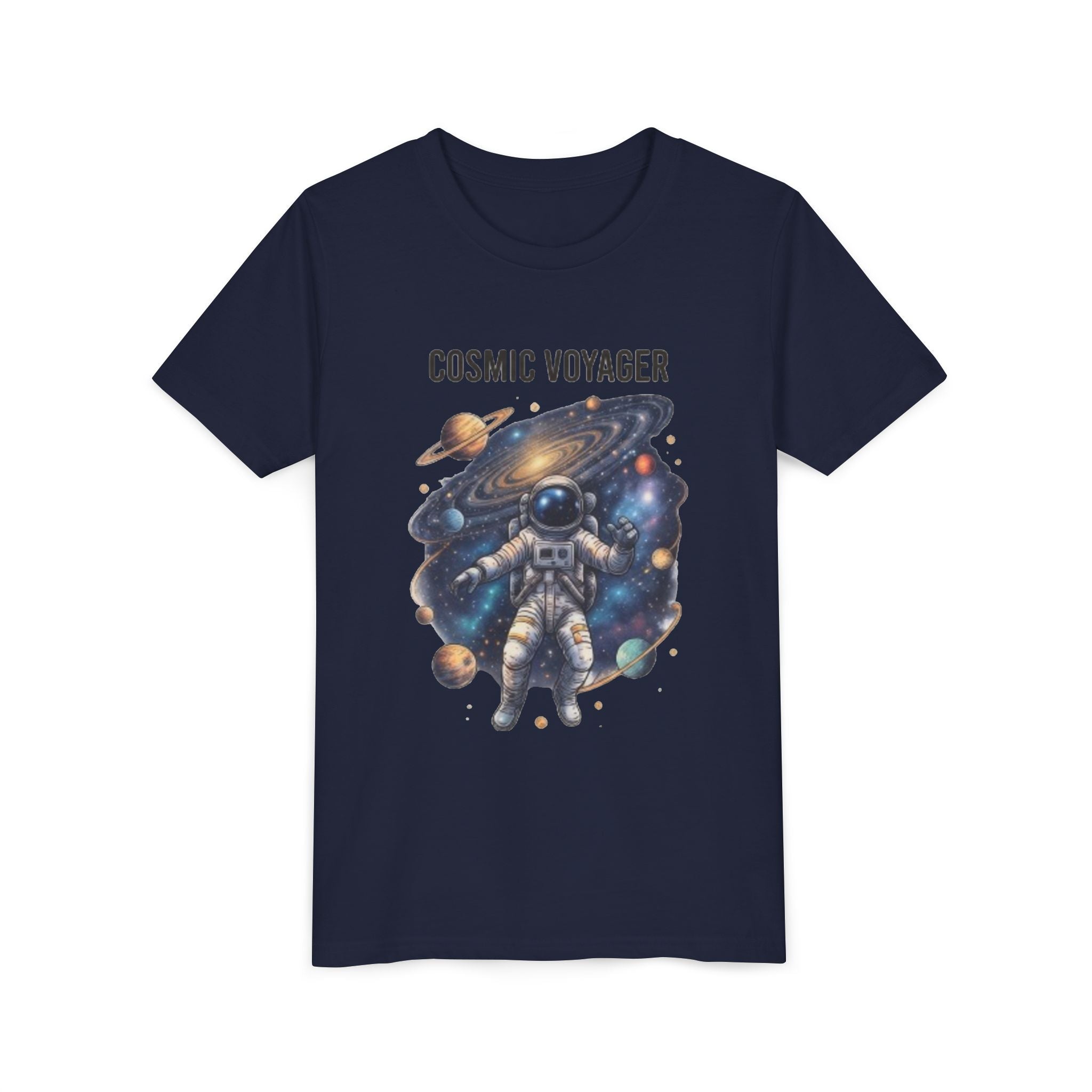 Cosmic Voyager Youth Tee — Astronaut Space Graphic Shirt for Kids