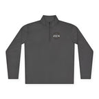 Quarter-Zip Pullover with Small Minimalist Logo — Lightweight White Zip Sweatshirt