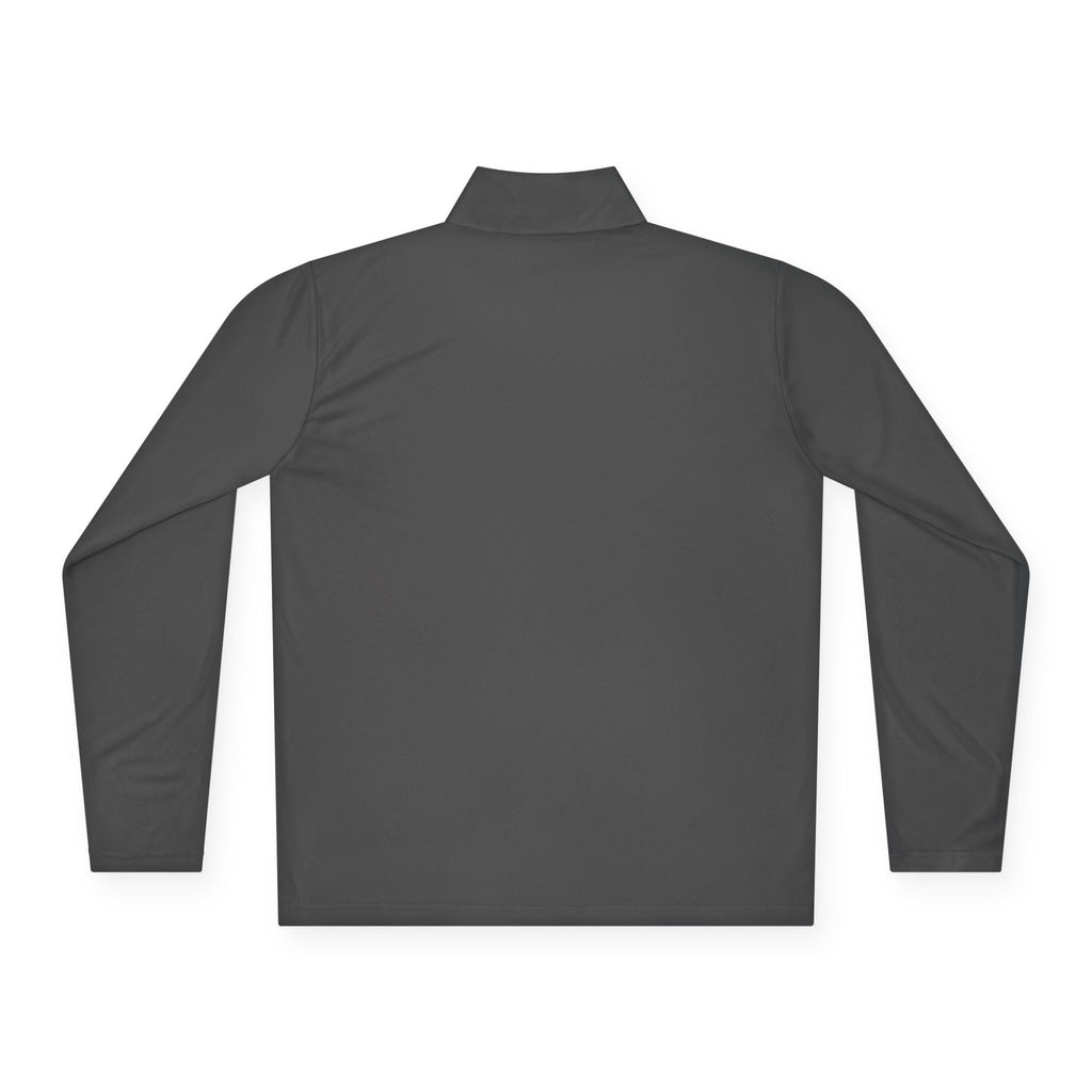 Quarter-Zip Pullover with Small Minimalist Logo — Lightweight White Zip Sweatshirt