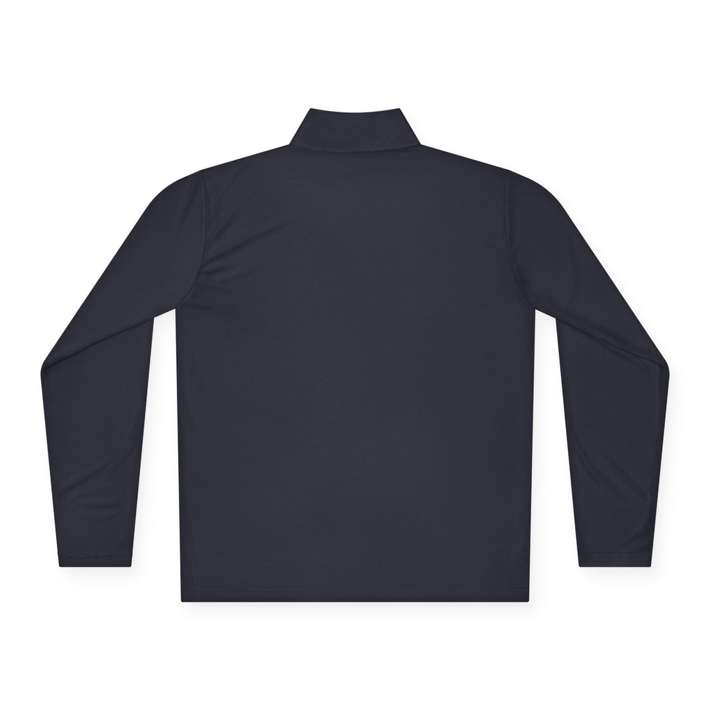 Quarter-Zip Pullover with Small Minimalist Logo — Lightweight White Zip Sweatshirt
