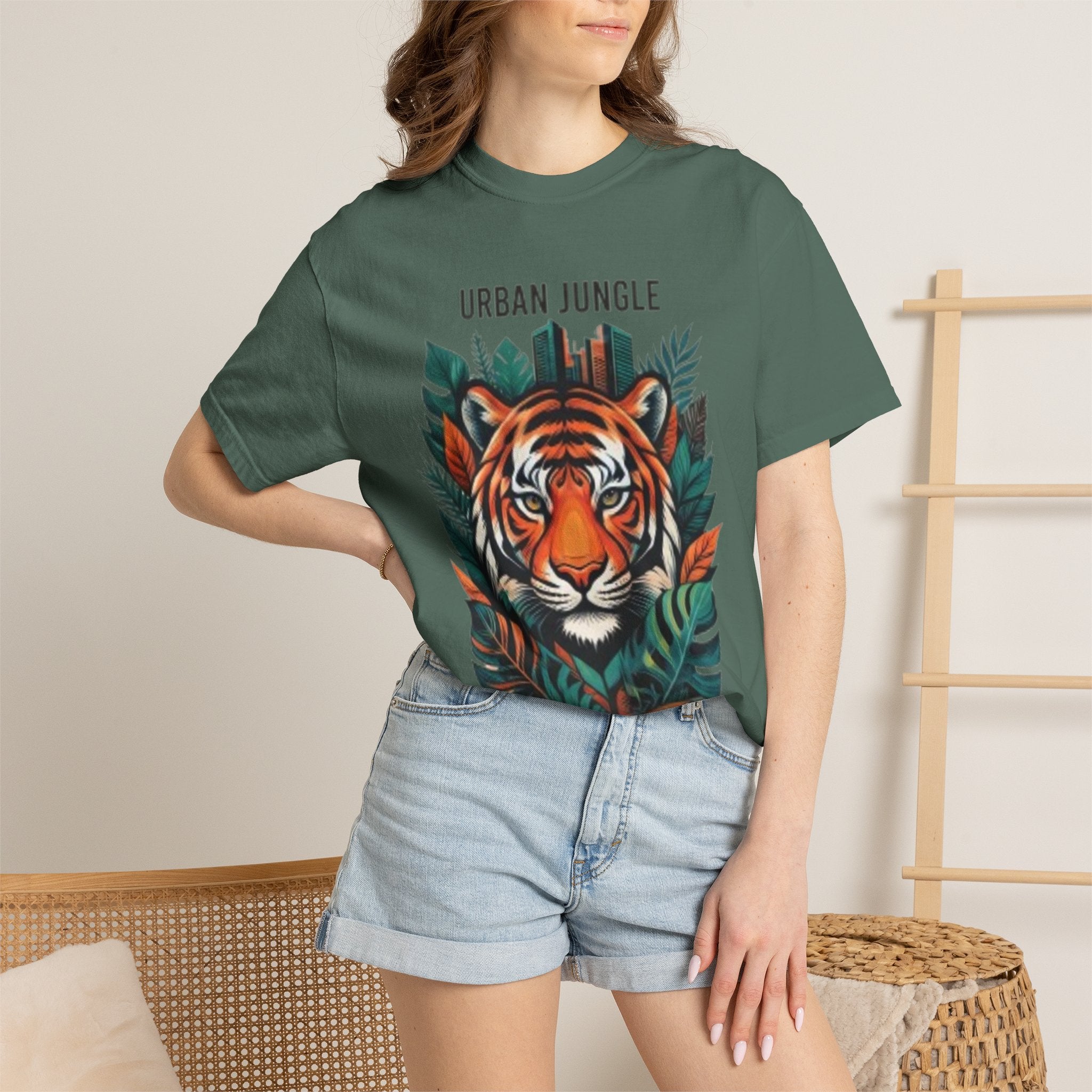 Urban Jungle Tiger T-Shirt – Bold Botanical Graphic Tee