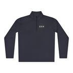 Quarter-Zip Pullover with Small Minimalist Logo — Lightweight White Zip Sweatshirt