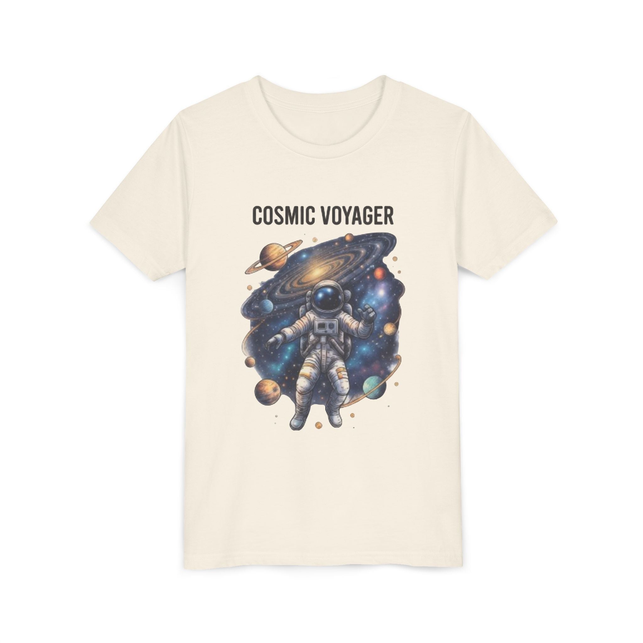 Cosmic Voyager Youth Tee — Astronaut Space Graphic Shirt for Kids
