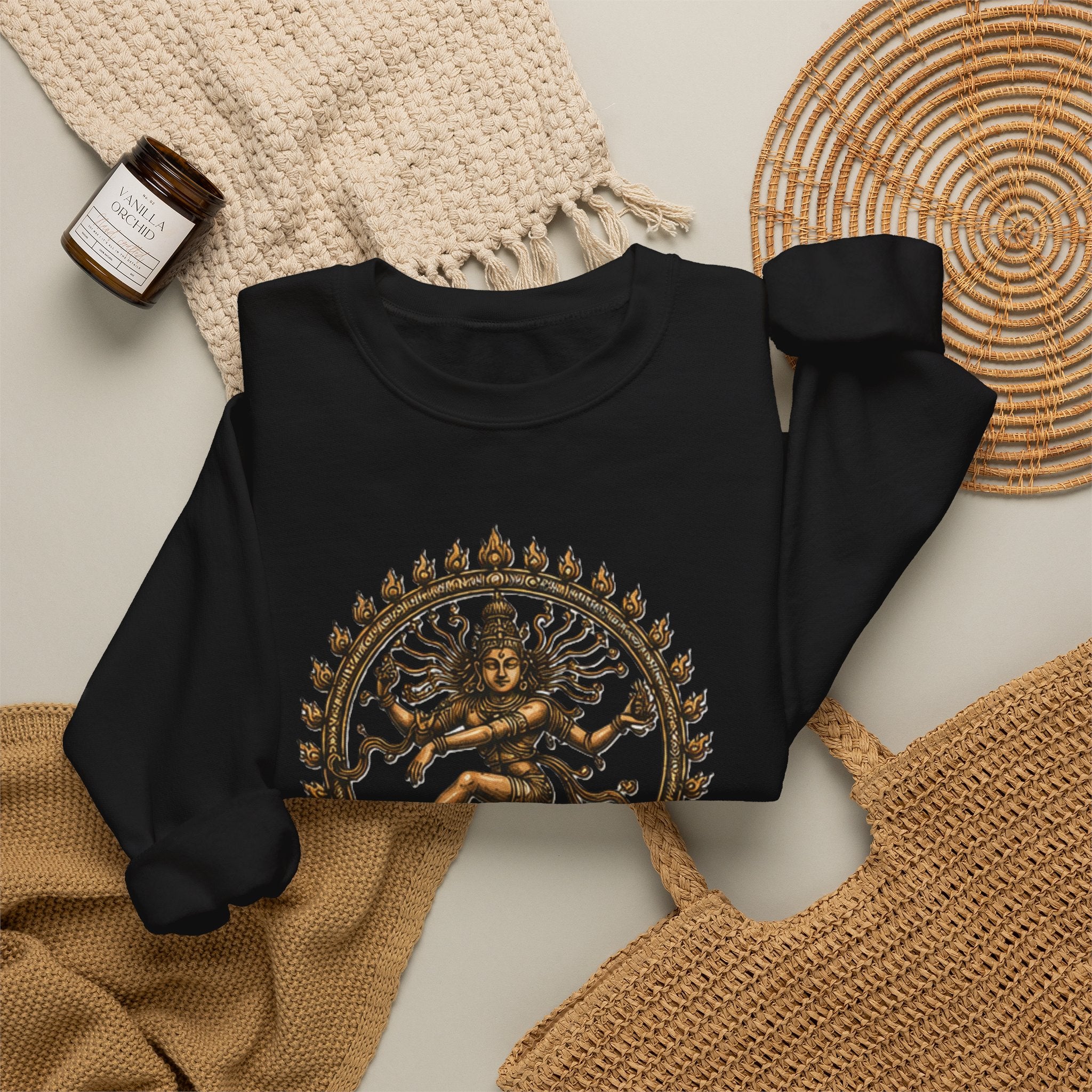 Shiva Nataraja Crewneck Sweatshirt — Dancing Shiva Graphic Pullover