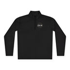 Quarter-Zip Pullover with Small Minimalist Logo — Lightweight White Zip Sweatshirt