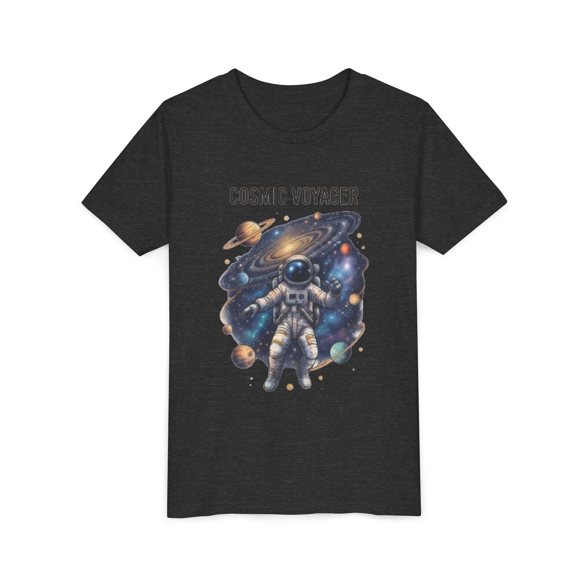 Cosmic Voyager Youth Tee — Astronaut Space Graphic Shirt for Kids