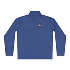 Quarter-Zip Pullover with Small Minimalist Logo — Lightweight White Zip Sweatshirt