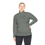 Quarter-Zip Pullover with Small Minimalist Logo — Lightweight White Zip Sweatshirt