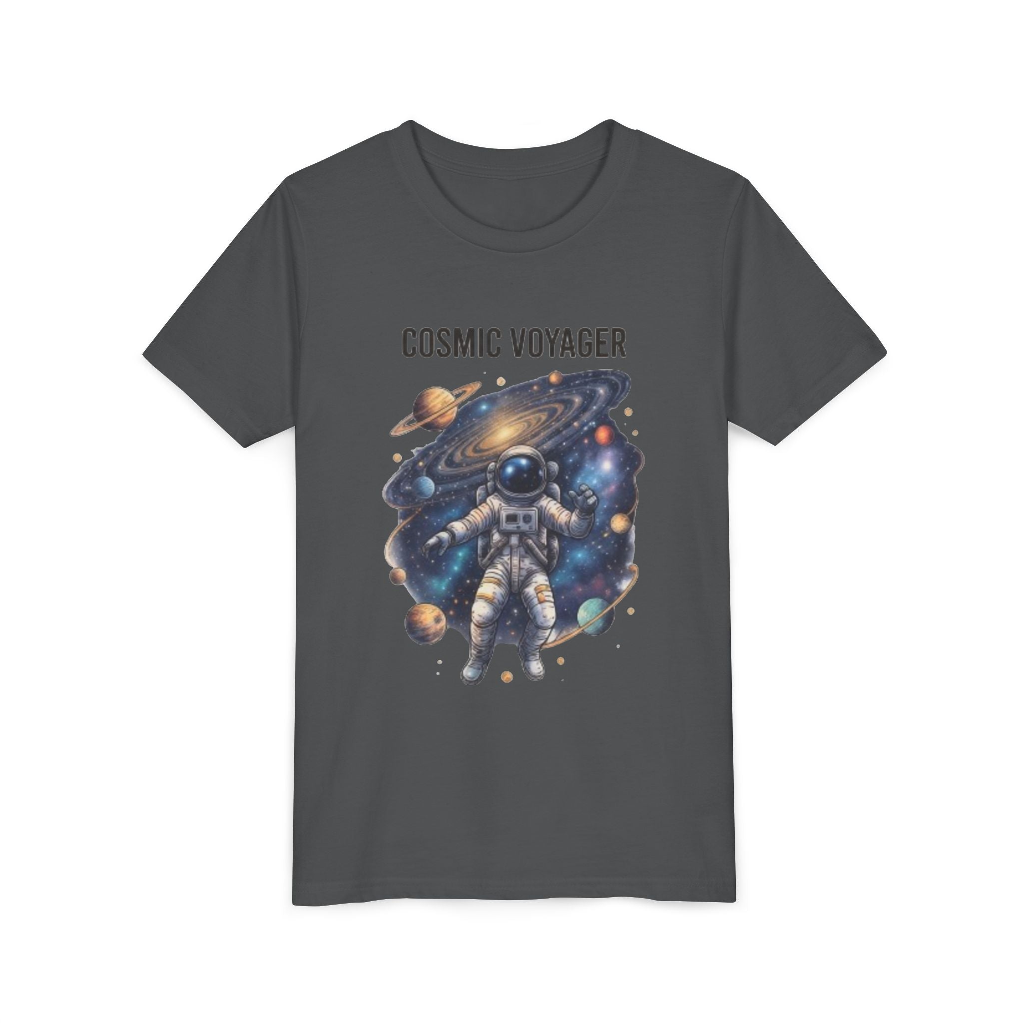 Cosmic Voyager Youth Tee — Astronaut Space Graphic Shirt for Kids
